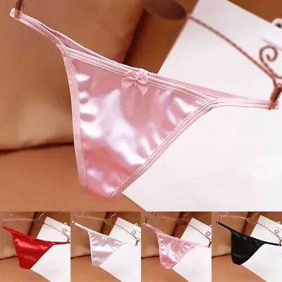 £3.31 • Buy Sexy Silky Silk Thongs Briefs Women G-String Panties Underwear Knickers Bikinis