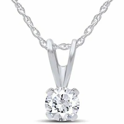 Moissanite Solitaire Pendant Necklace Sterling Silver • $31.40