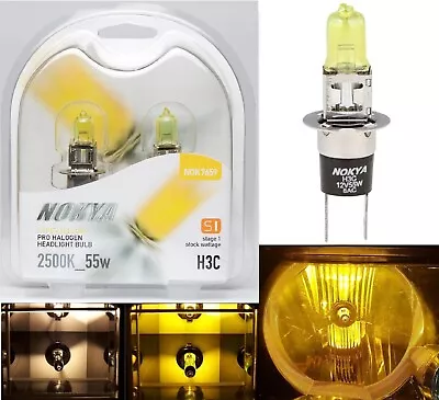 Nokya 2500K Yellow H3C 64146BC Nok7659 55W Two Bulbs Head Light Replace JDM Lamp • $24.70