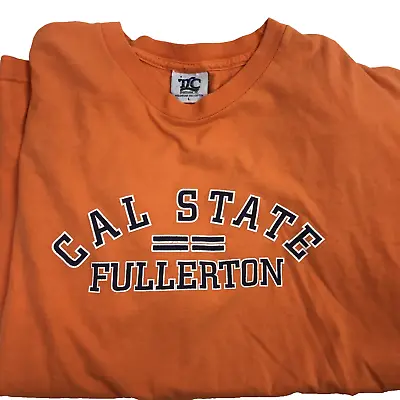 Vintage T Shirt Cal State Fullerton Orange 90s TLC Sportswear Size L Tee • $24.95