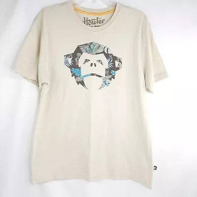 Howler Bros Men's T-Shirt Size L Beige Tropical Monkey Head Heed The Call • $12.48