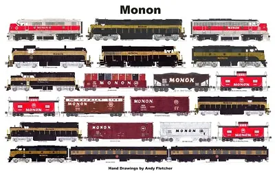 Monon 11 X17  Railroad Laminated Placemat Andy Fletcher • $24.20