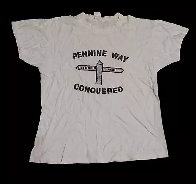 Retro Vintage Made In England Pennine Way Conquered T Shirt Medium Read • £9