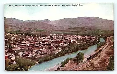 STEAMBOAT SPRINGS CO Colorado ~ MOFFAT ROAD RAILROAD TRAIN C1910s Postcard • $5.93