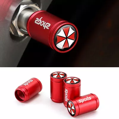 4pcs Red Resident Evil Umbrella Logo Aluminum Car Tire Valve Stem Cap Valve Cap • $14.14