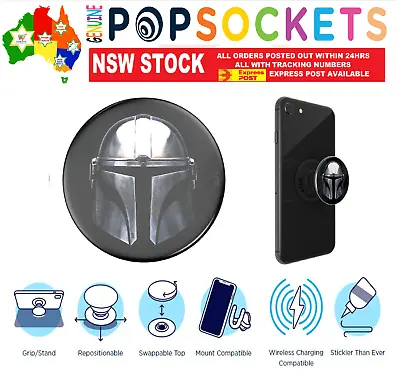$24.50 • Buy PopSockets Grip Pop Socket Star Wars Mandalorian Stand Phone Holder Car Mount
