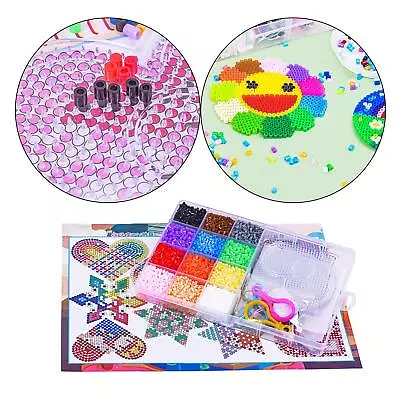 Hama Beads Christmas Gift Colorful With Pegboards Ironing Paper Toy DIY Art • $26.55