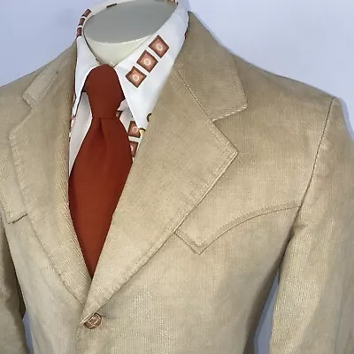 Vintage Western Jacket Corduroy Blazer Cowboy Sport Coat Brad Whitney VTG Men 40 • $44.99