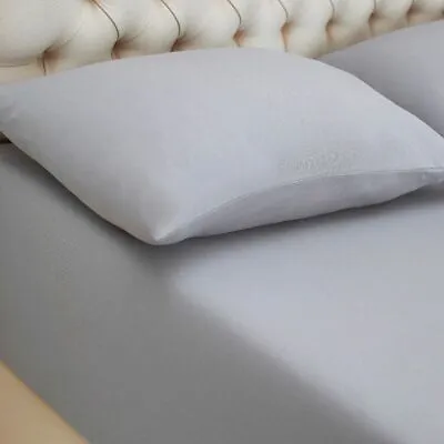 Grey 100% Combed Cotton Jersey Deep Fitted Sheet Bed Covers All Uk Sizes • £9.94