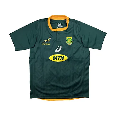 ASICS South Africa Springboks Kids Childrens Home Fan Rugby T-Shirt Jersey Top • £24.99