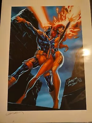 Uncanny X-Men Cyclops And Jean Grey Art Print By Sideshow Collectibles 18x24 • $90