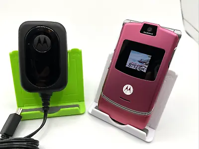 RARE Vintage Motorola V3 Pink Razr AT&T Network - MINT CONDITION W/Original CHGR • $229.99