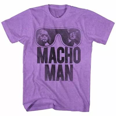 Macho Man Ooold School Neon Purple Heather Adult T-Shirt • $23.45