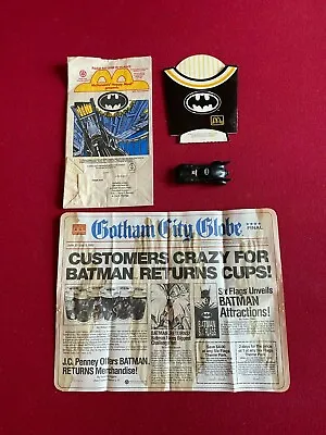 1991-92 McDonald's BATMAN  Happy Meal  Bag Fry Container Tray Liner & Toy  • $49