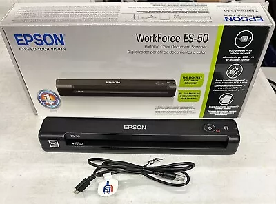 Epson WorkForce ES-50 Portable Color Document Scanner Tested Works FREE US Ship! • $49.95