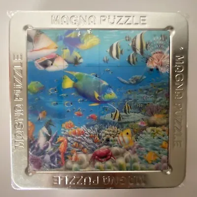 3-D Magna Puzzle TROPICAL REEF Fish Magnatile Puzzle With Tin Storage Box - NIB • $17.99