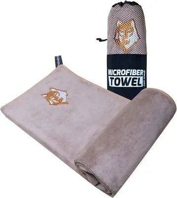 Microfiber Stay On The Bench Hood Design Gym Towel (17 X 38 Inch) BROWN • $8.99