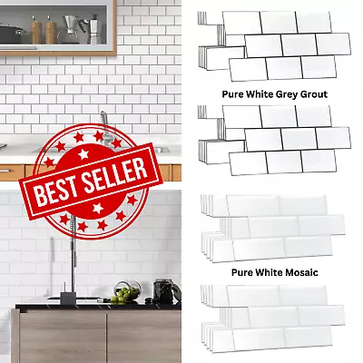 Tile Stickers Kitchen Bathroom Splashback Backsplash Peel And Stick Tiles Paint • £4.95