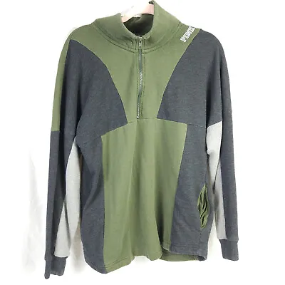 Victoria's Secret's PINK Womens Small Sweater Pullover Half Zip Green Grey • $15