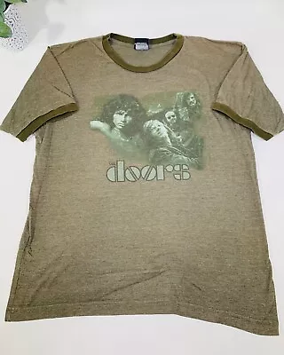 Vintage The Doors Winterland Large Brown Ringer Tee Shirt Classic Rock Band Tee • $44