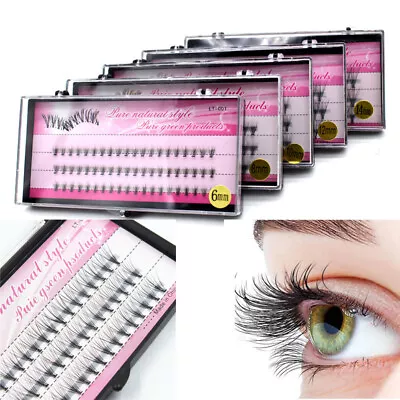 60X Individual Flare Cluster Eyelashes Knotted Eyelash Extensions False Lashes Ⓗ • $2.63