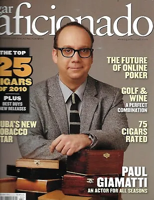$17.21 • Buy Cigar Aficionado Magazine Paul Giamatti Top 25 Golf And Wine Online Poker 2011