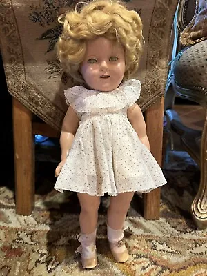 18” Antique Ideal Compo Shirley Temple Doll 1930’s All Original Pink Dress #co • $250