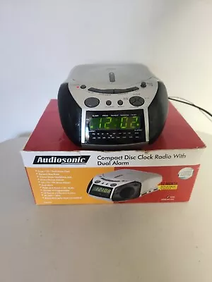 Audiosonic Compact Disc Clock Radio With Dual Alarm Model KM-1333 • $25