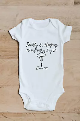 Baby Grow 26 Daddy & Baby First Fathers Day - Baby Grow - Baby Vest Novelty Gift • £7