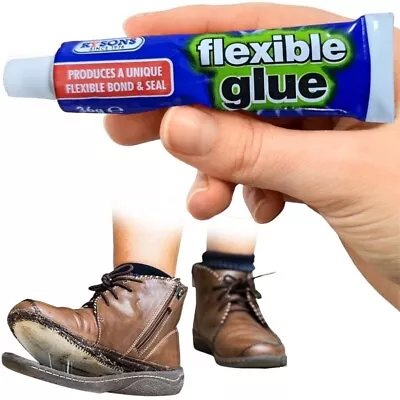 FLEXIBLE ELASTIC GLUE Strong Repair Adhesive WATERPROOF Leather Shoe Fabric 36g • £3.79