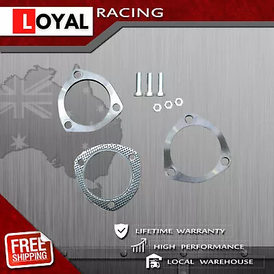 Universal 2.5  63mm Stainless Steel 304 3 Bolt Gasket Exhaust Flange Durable Kit • $95