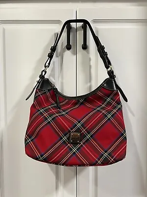 Dooney & Bourke Red Tartan Plaid Large Erica Shoulder Bag • $79.50