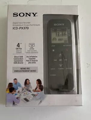 Sony ICD-PX370 Mono Digital Voice Recorder Built-In USB 4 GB Memory +NEW +NICE • $39.99