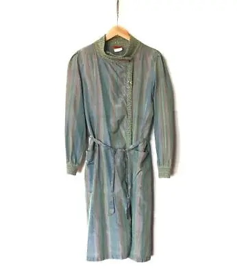 $299 • Buy Missoni Vintage 70's Silk Lightweight Coat Jacket Striped Multicolor Size L Blue