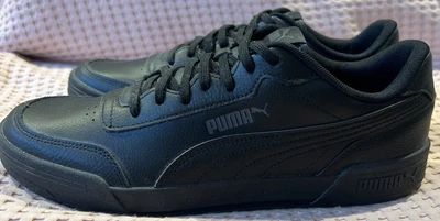 $15.50 • Buy Puma Mens Caracal Trainers Sneaker Triple Black Shoes Size 12 US