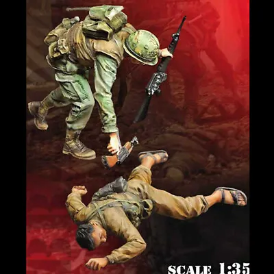 $14.89 • Buy 1:35 Resin Figures Model Vietnam War US Soldier And Corpse Unassembled Unpainted