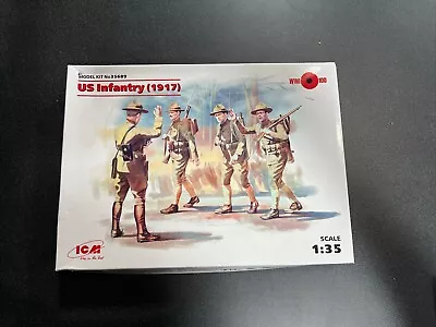 ICM 35689 1/35 WWI US Infantry (1917) 4 Figures Plastic Model Kit • $15