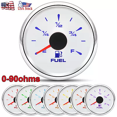 52MM Universal  Fuel Level Gauge 0-90 Ohms 8 Colors For Marine Boat Car Truck US • $20.65