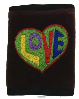 Velvet Wallet Embroidered Love Heart Purse Natural Eco-Friendly Organic • $15.57