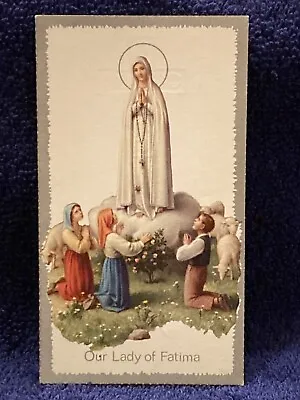 $1 • Buy Vintage Catholic Holy Prayer/ Remembrance/ Funeral Card Of Our Lady Of Fatima