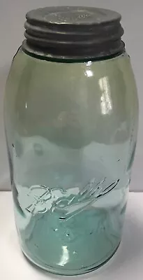 Vintage Ball Mason Slope Shoulder 1/2 Gallon Fruit Jar VI Ball Zinc Lid 1900-'11 • $14.79