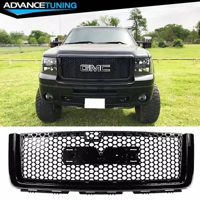 $105.99 • Buy Fits 07-13 GMC Sierra 1500 Gloss Black Denali Front Upper Hood Mesh Grille ABS