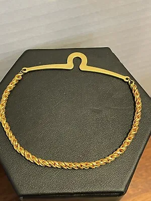 Vintage MCM Gold Tone Tie Chain Over Button Hanger Tie Bar Chain Clip • $7