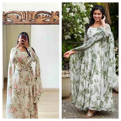 Party Gown Anarkali Dress Bollywood Pakistani Indian Suit Wedding Shalwar Kameez • £28.79