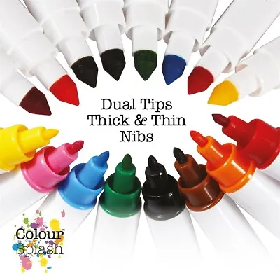 Colour Splash Food Pens Edible Ink Double End Nibs Tips Cake Cupcake Decorating • £5.97