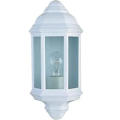 £14.99 • Buy Half Lantern Wall Light Traditional Outdoor 15W White Without Pir Garden Lamp