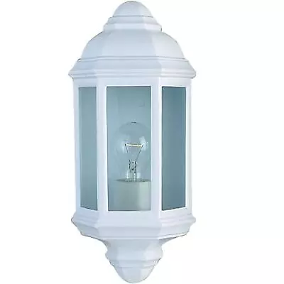 £14.99 • Buy Half Lantern Wall Light Traditional Outdoor 15W White Without Pir Garden Lamp