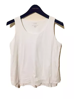 Pure Jill J.Jill Womens White Cotton Layered Sleeveless Open Back Top Size Small • $15.60