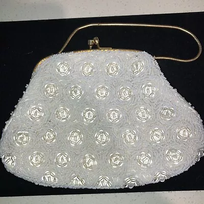 Hand Made For Broadway In British Crown Colony Hong Kong Ivory Vintage Purse #☆ • $29.99