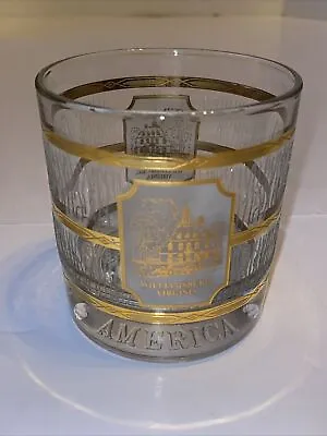 Vintage 22k Gold Culver Williamsburg Virginia Whiskey Rocks Glass USA • $14.99